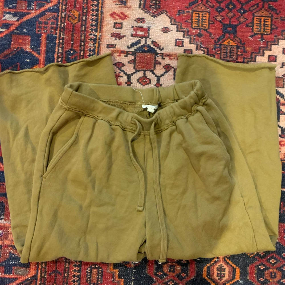 Eileen Fisher cropped wide leg sweatpants size petite xs